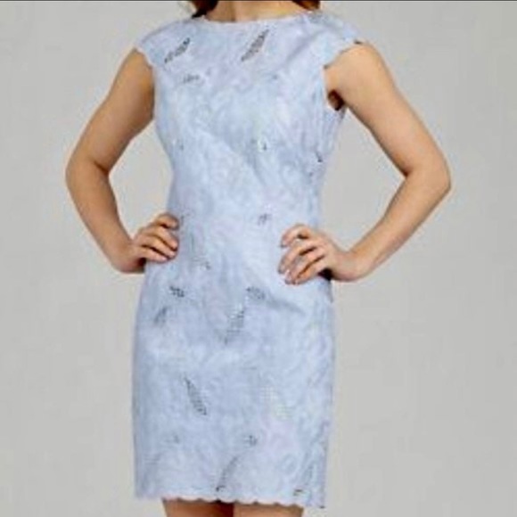Antonio Melani Periwinkle Floral Eyelet Bodycon Dress - Picture 1 of 4